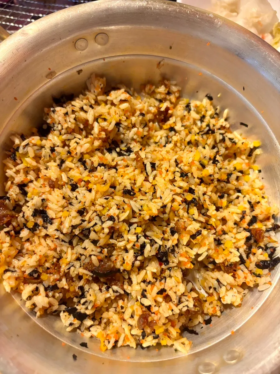 Spicy seasoning mixed into the choerutan rice ball filling