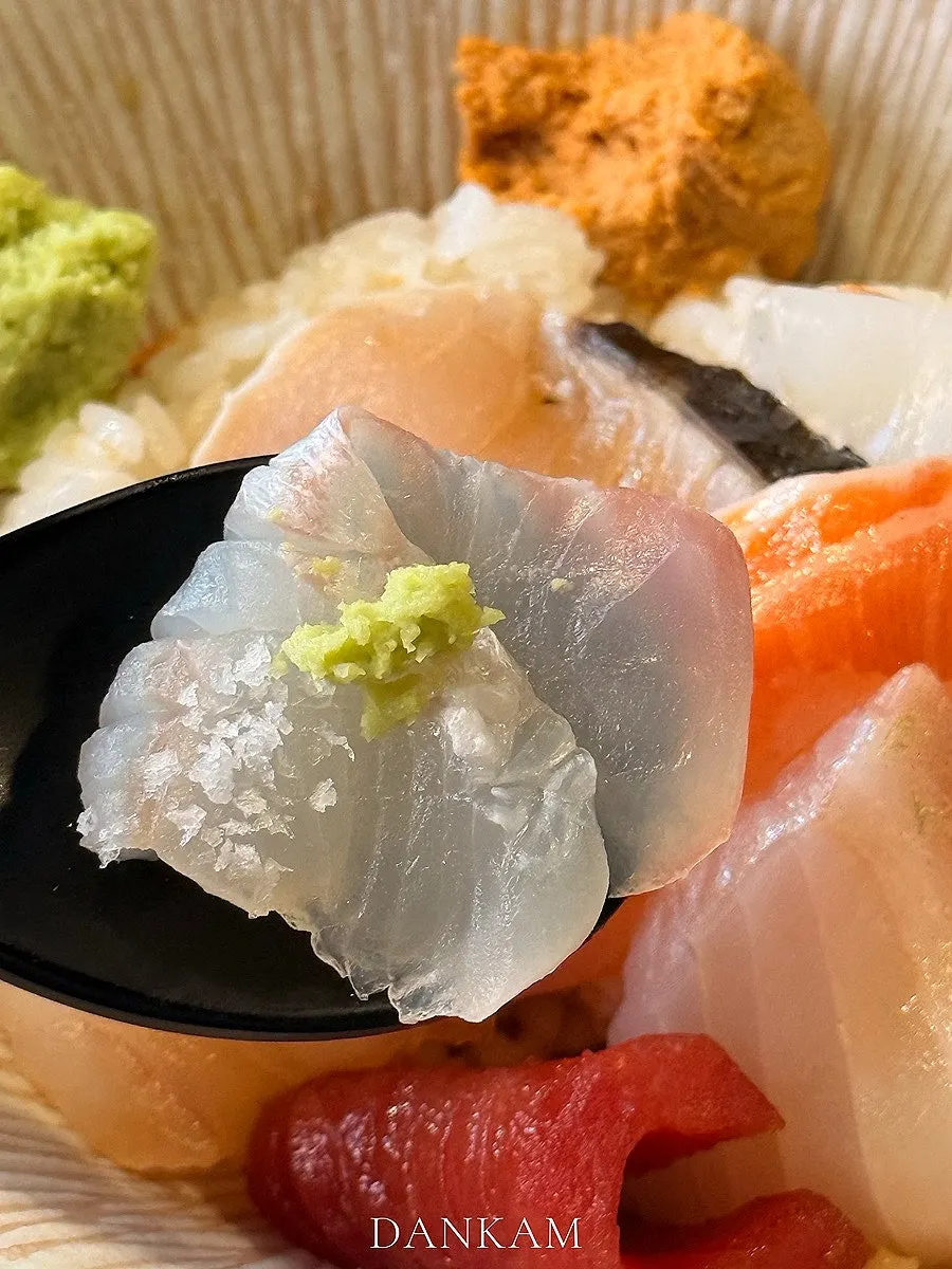 Spear squid and ankimo combination