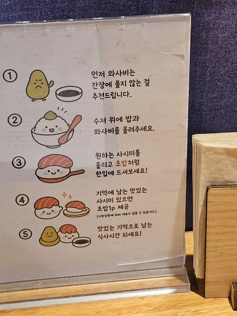 Instructions for enjoying kaisendon