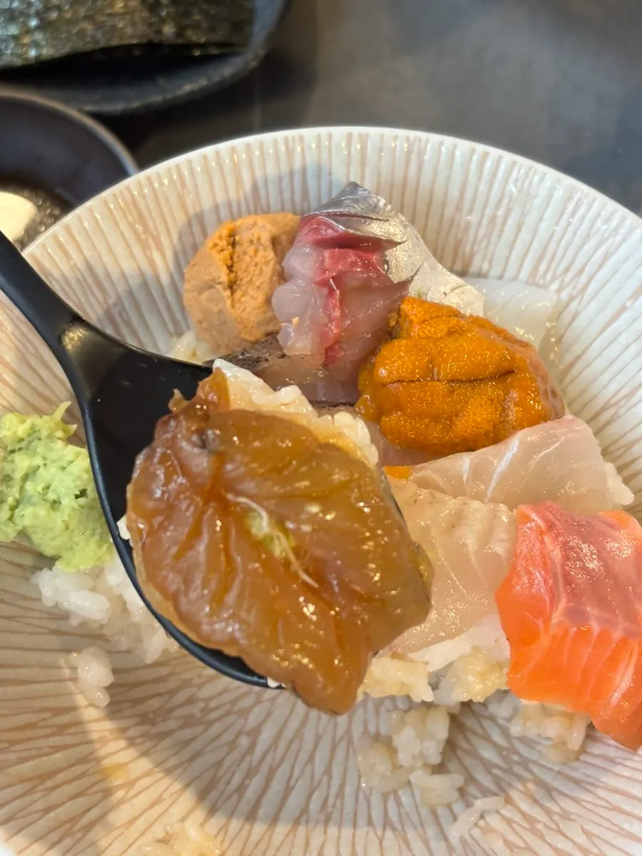 Kaisendon plate during the meal