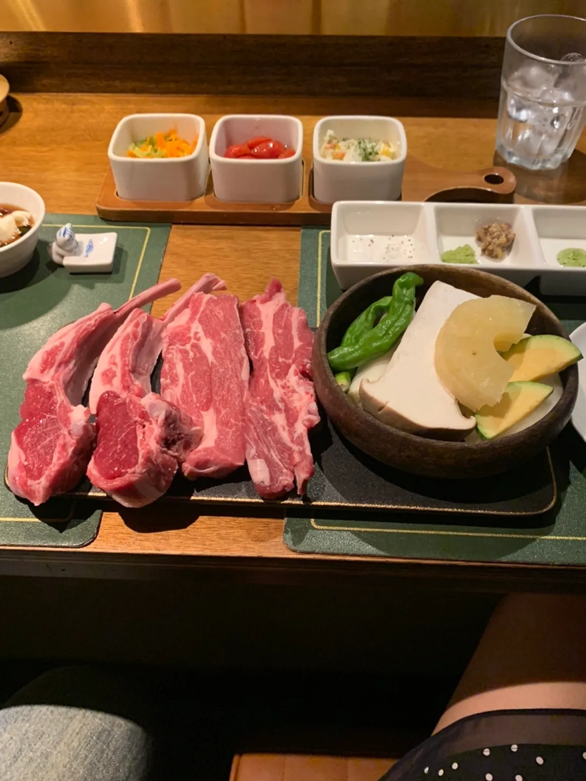 French rack and shoulder rack lamb rib table setup at Gukjeyangsik