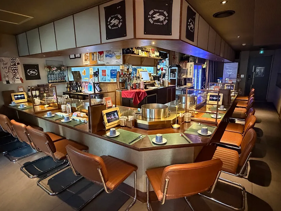 Calm interior of the Hapjeong lamb restaurant