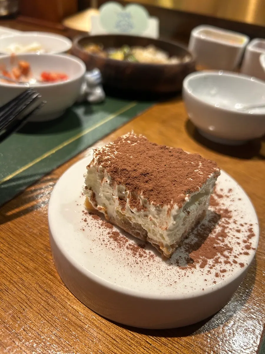 Handmade tiramisu received from the receipt event