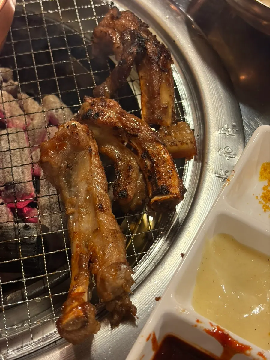 A thick-cut piece of soy jjokgalbi with plenty of meat