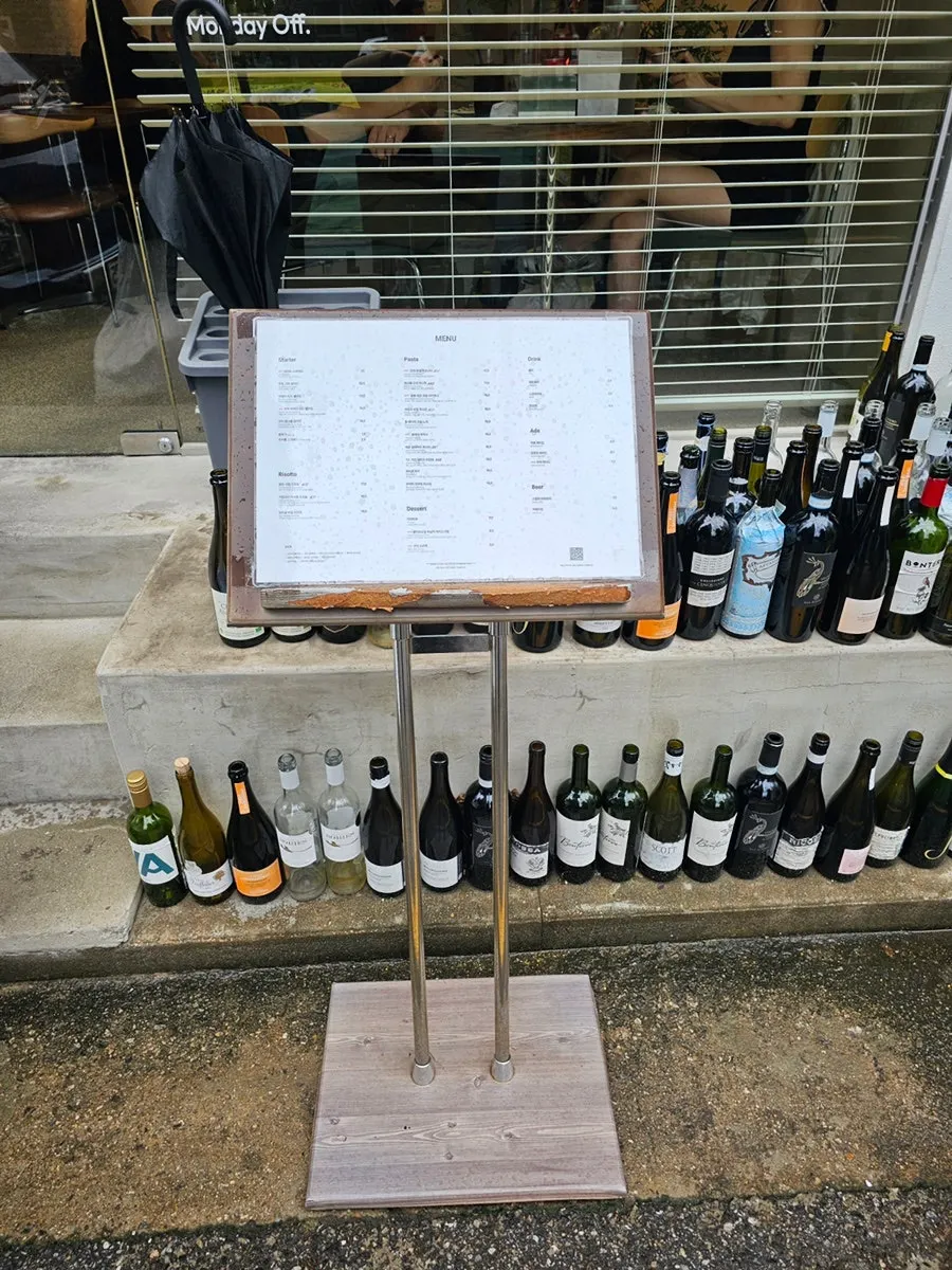 Riike's menu board outside the restaurant