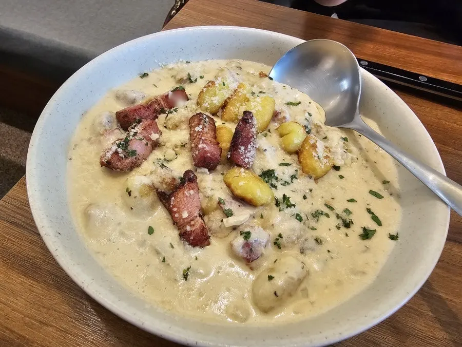 Riike's whole bacon cream gnocchi