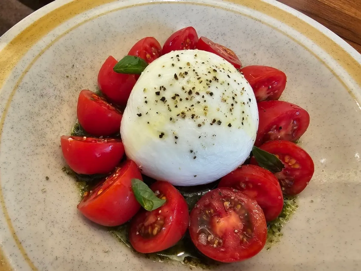 Burrata cheese salad with cherry tomatoes