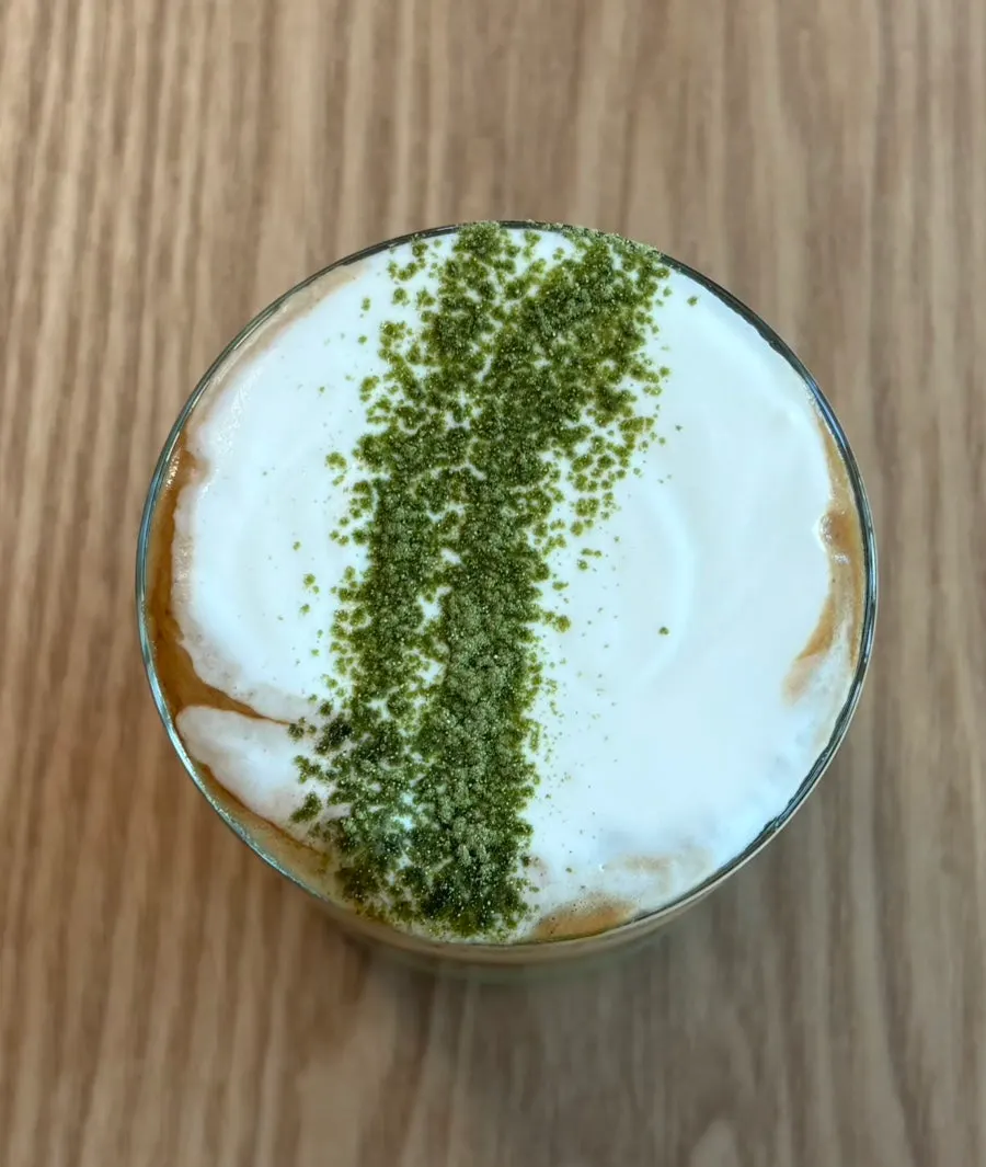 Café Matcha with matcha-powder cream