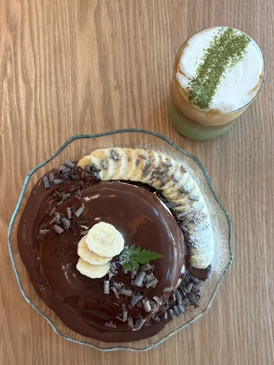 Petrico soufflé and Café Matcha pairing