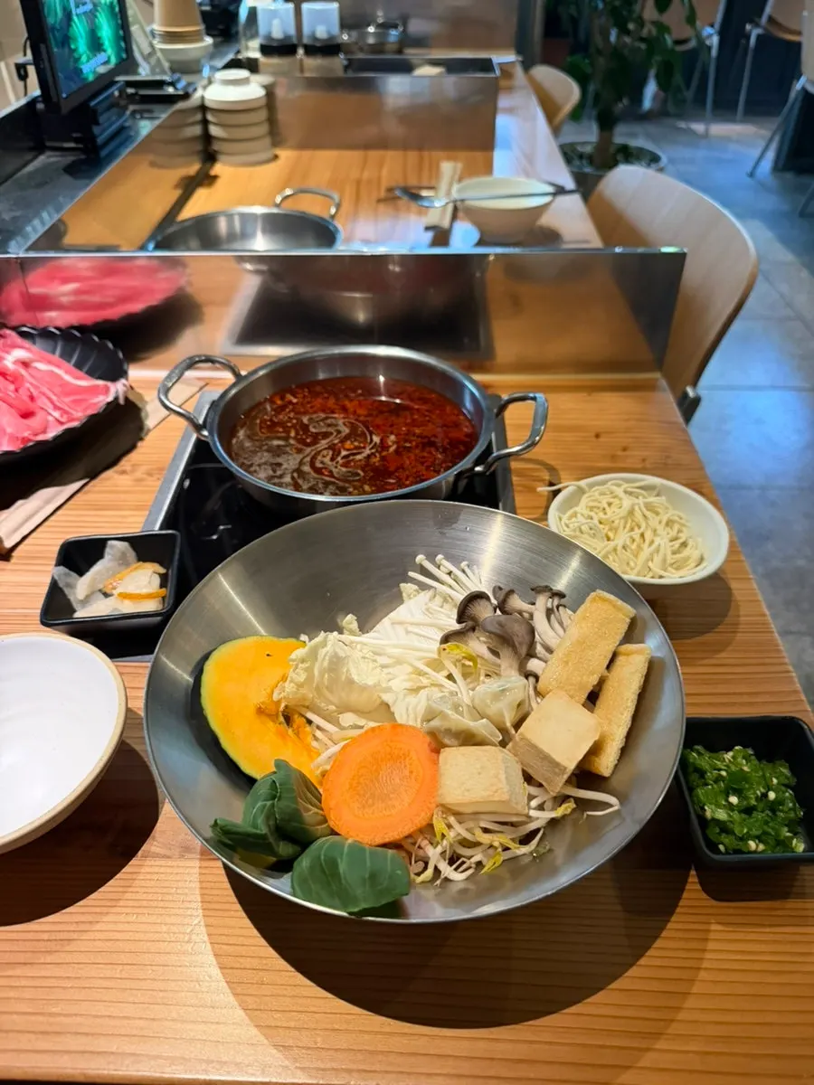 Mala shabu-shabu broth at Nahonsha Hapjeong
