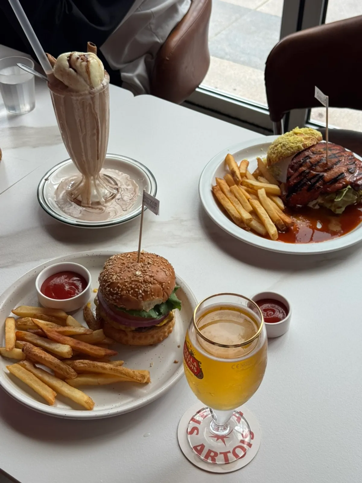 Full spread of New York Apartment's burger sets