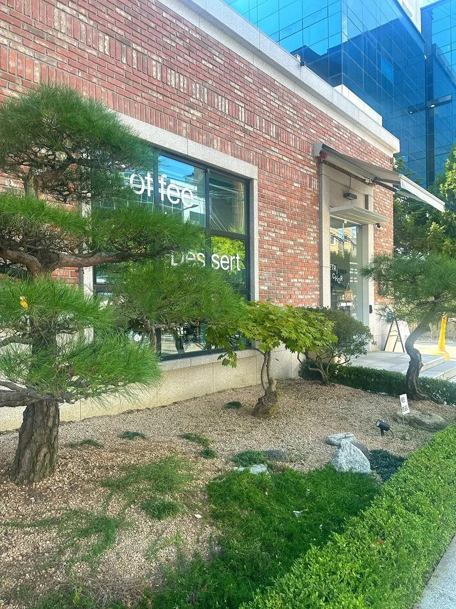 Exterior of Petrico café in an alley near Hapjeong Station