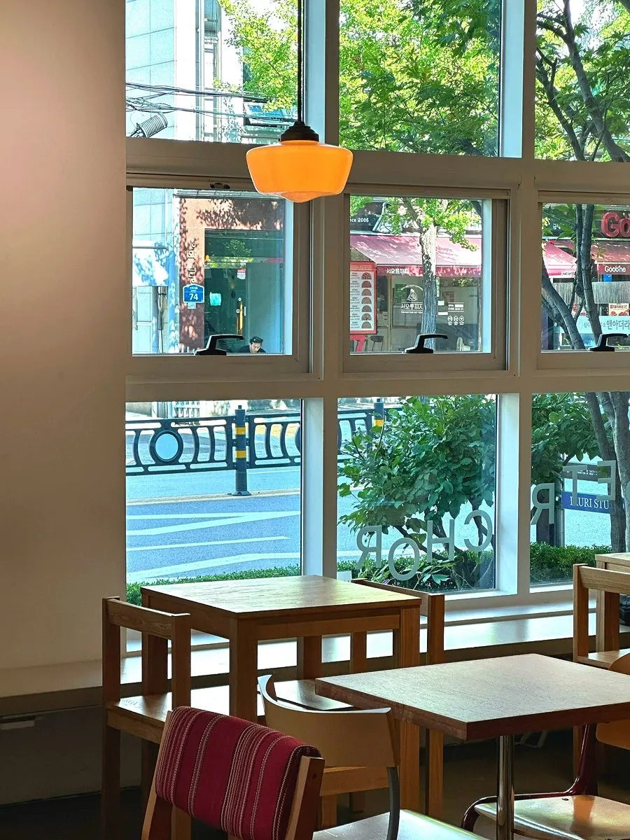 Seating area inside Petrico café