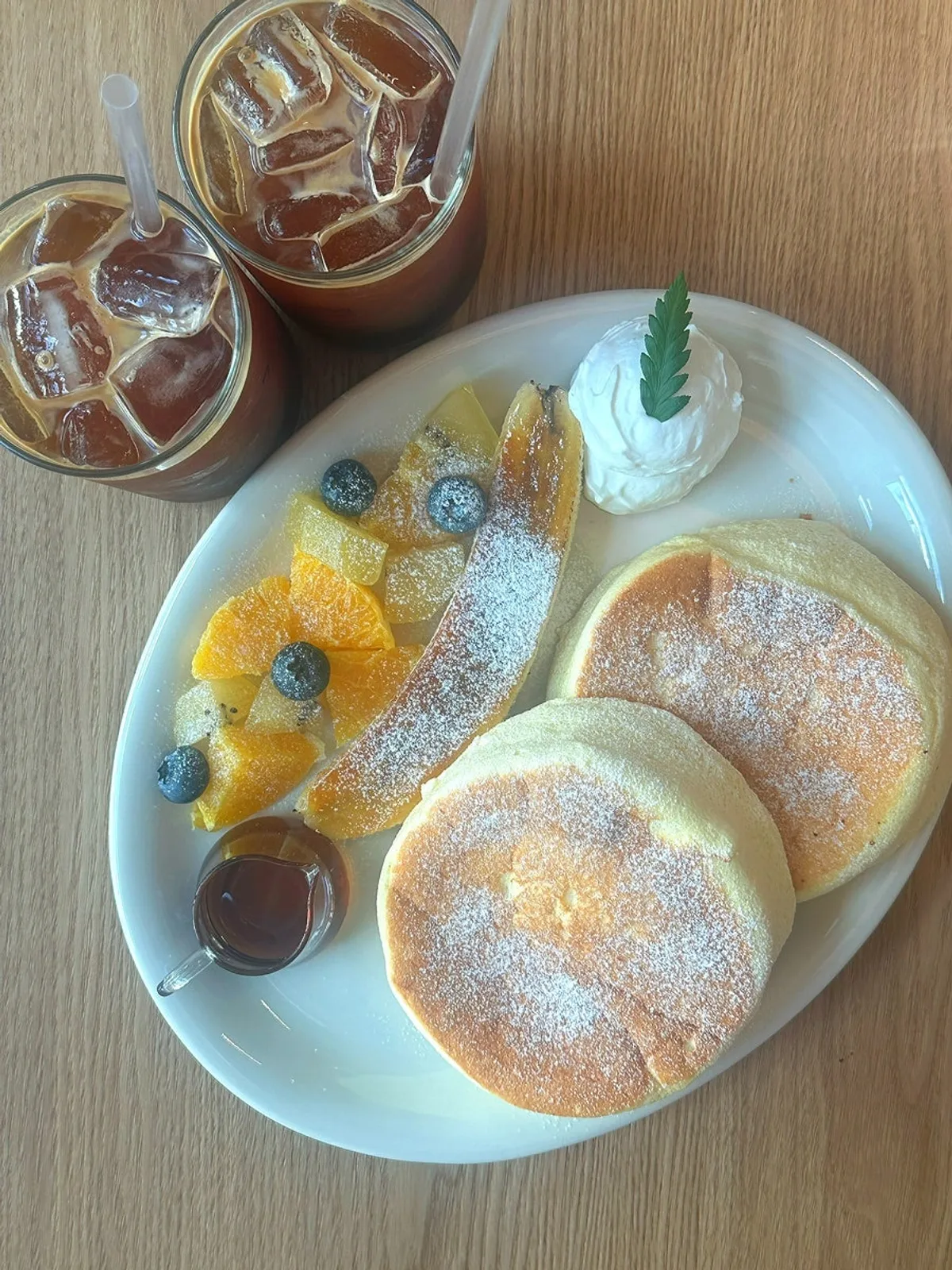 Fruit soufflé cake served after a 15-minute wait