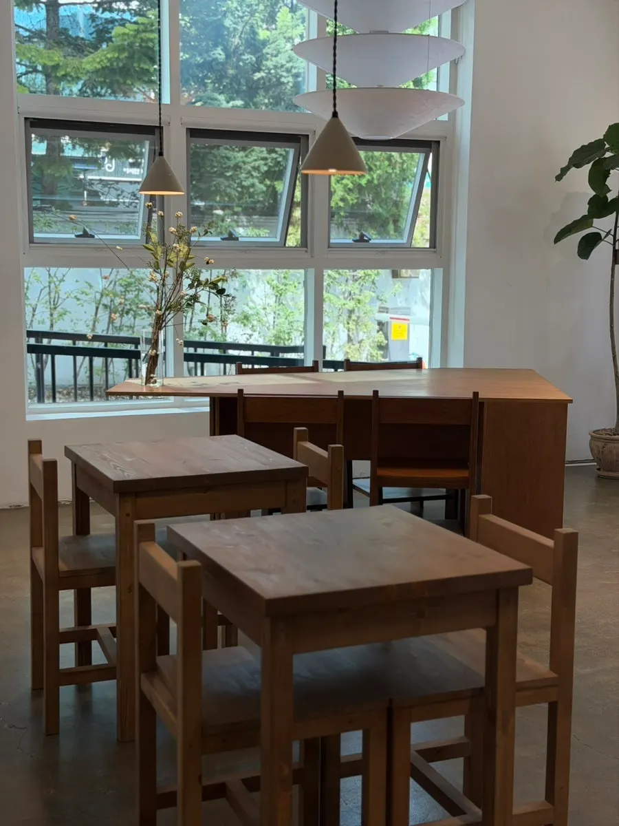 Wood-toned café interior