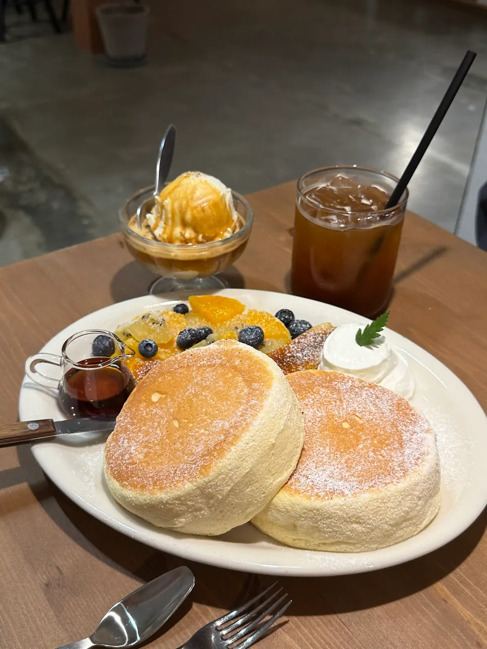 Affogato with separate ice cream and coffee