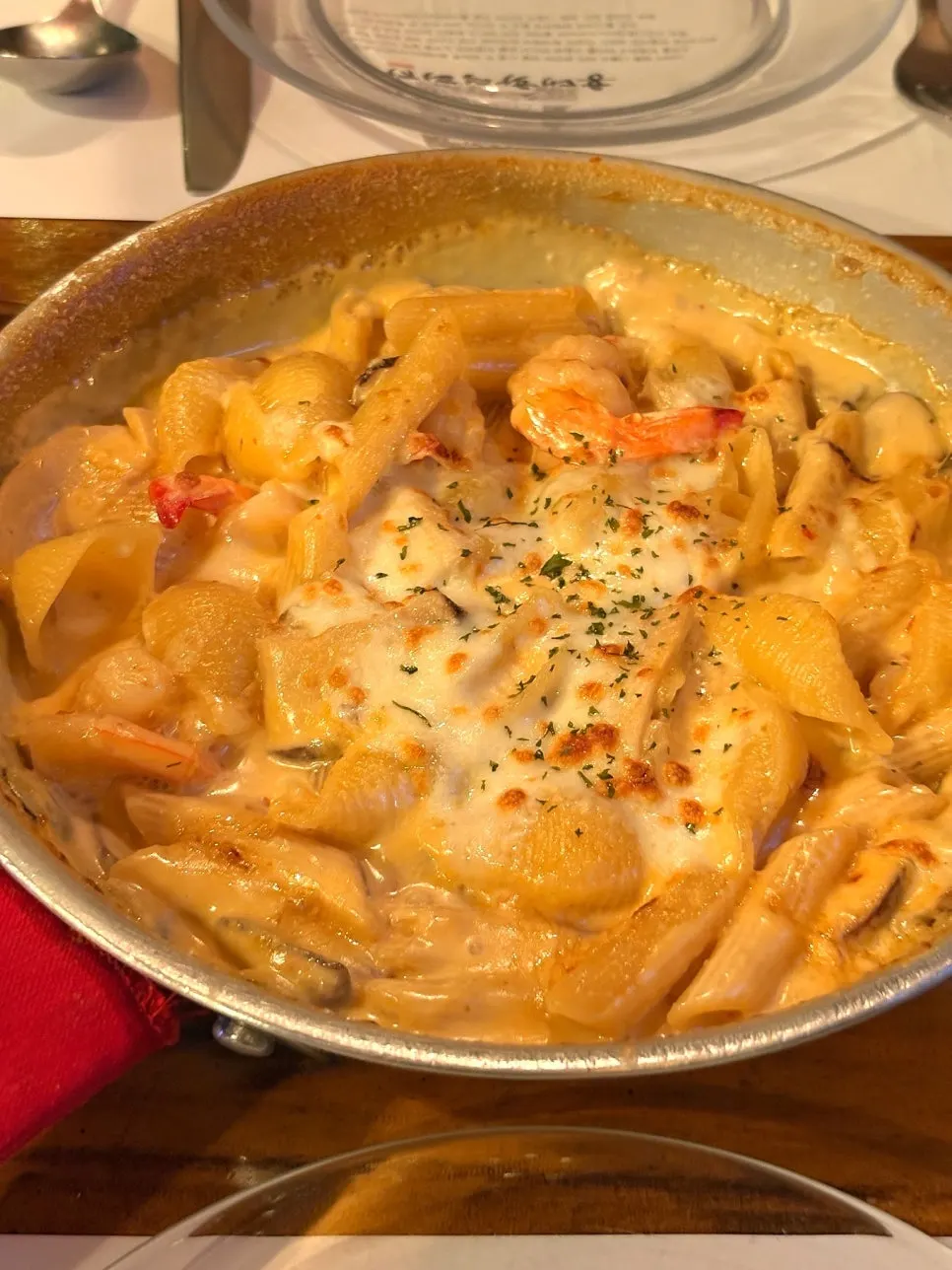 The signature gamberi crema penne pasta