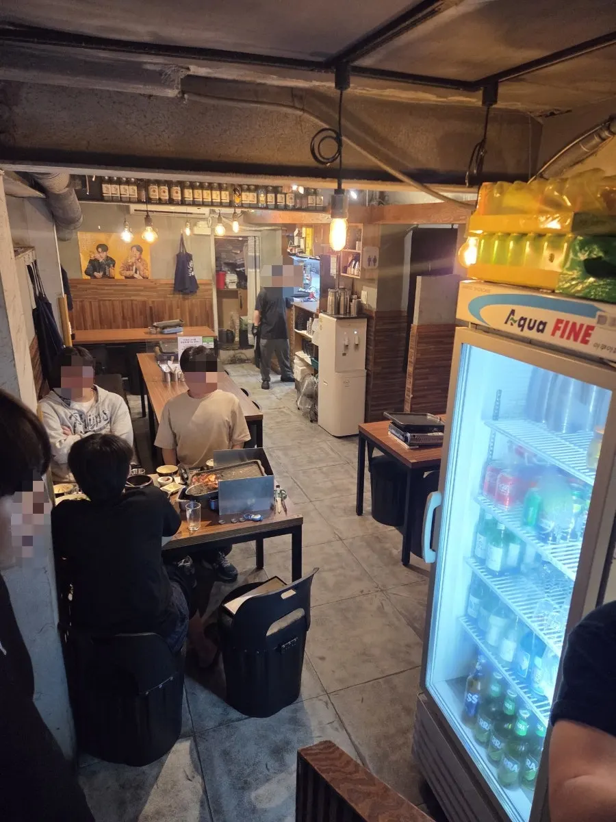Interior of the basement floor restaurant