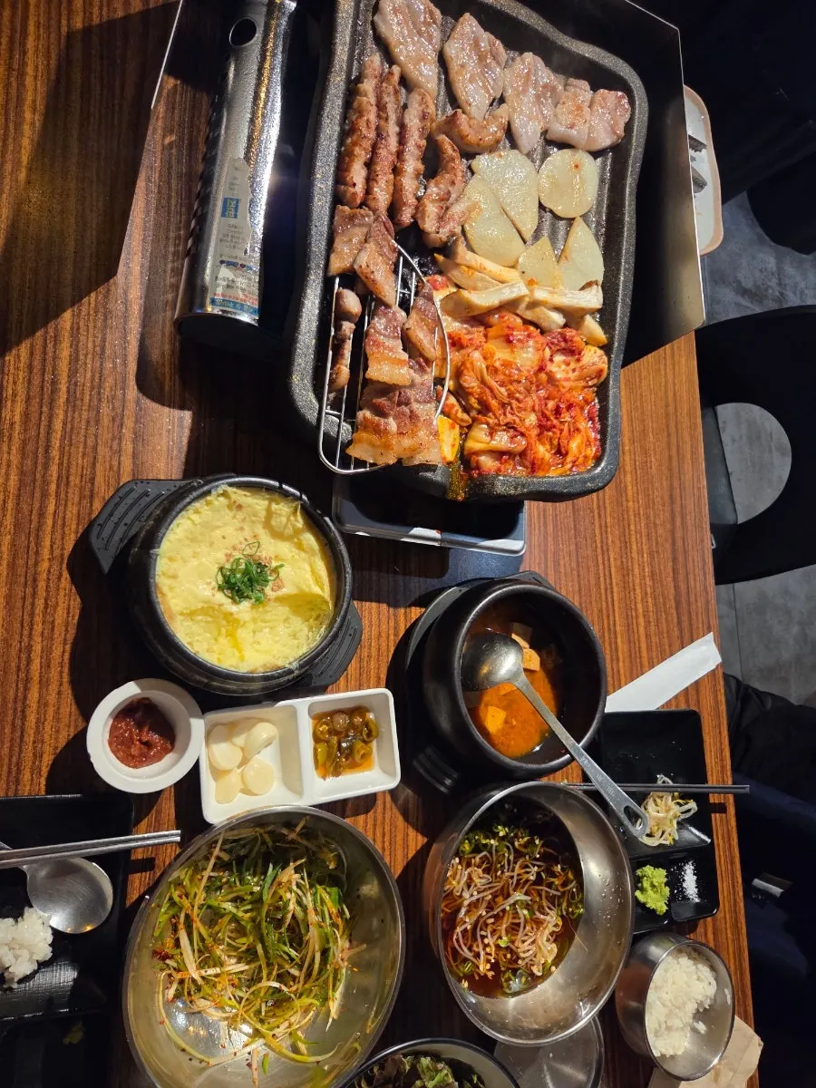 A well-grilled piece of pork belly