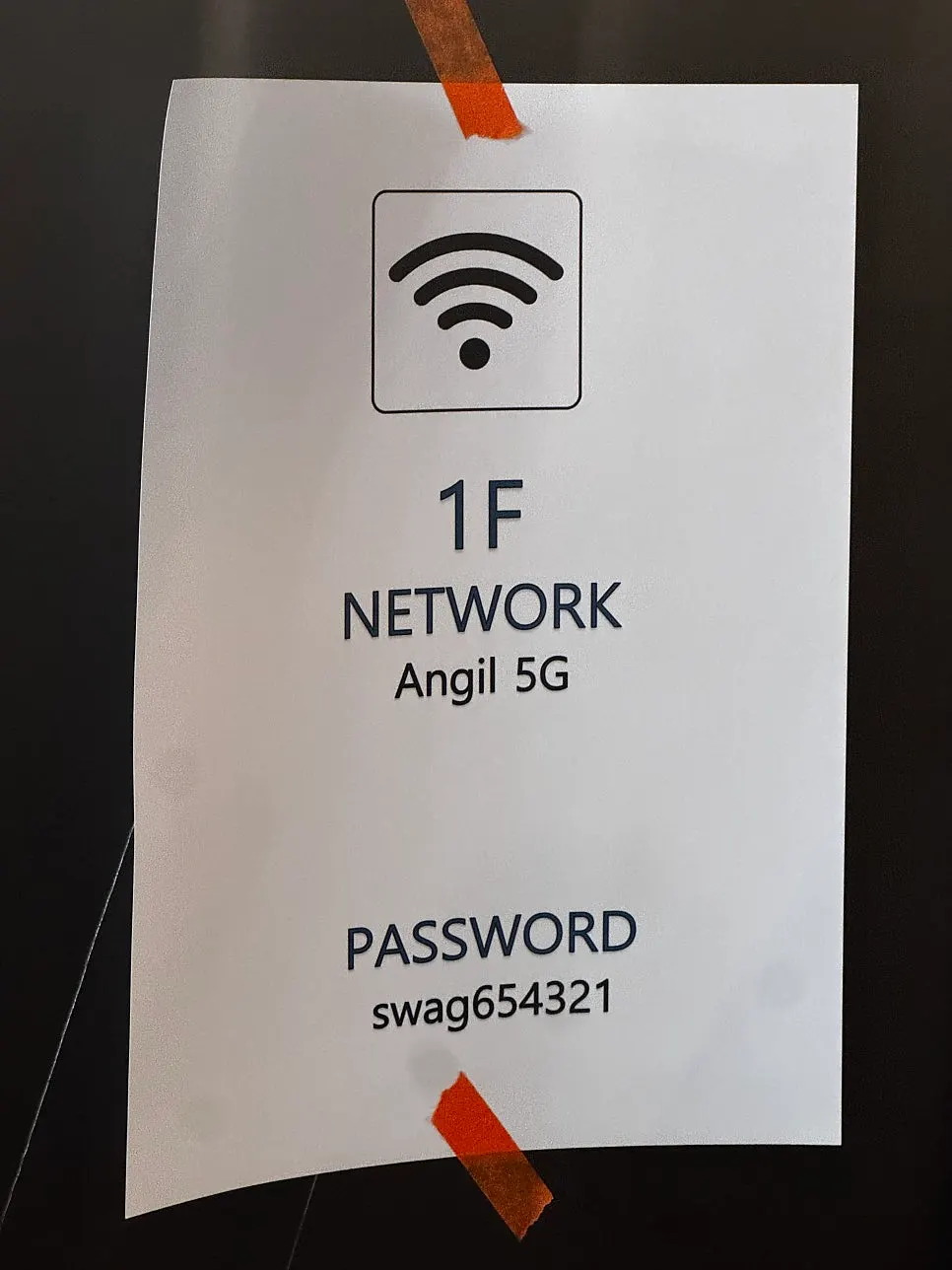 First-floor Wi-Fi information at Seowon Angil