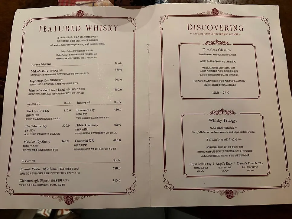 Rosetta signature cocktail selection