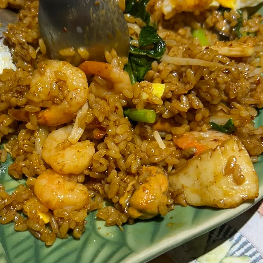 Nasi goreng egg mixed into the rice
