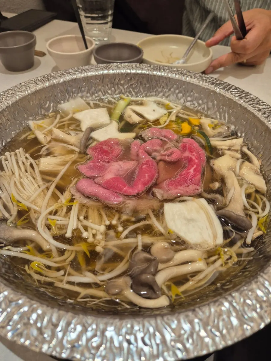 Cooking meat in the broth