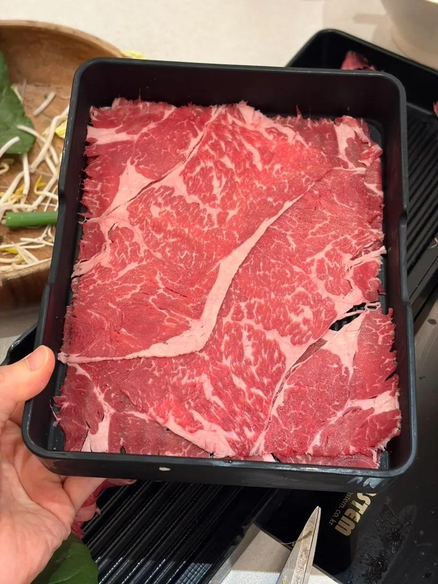 A fresh plate of extra ordered meat