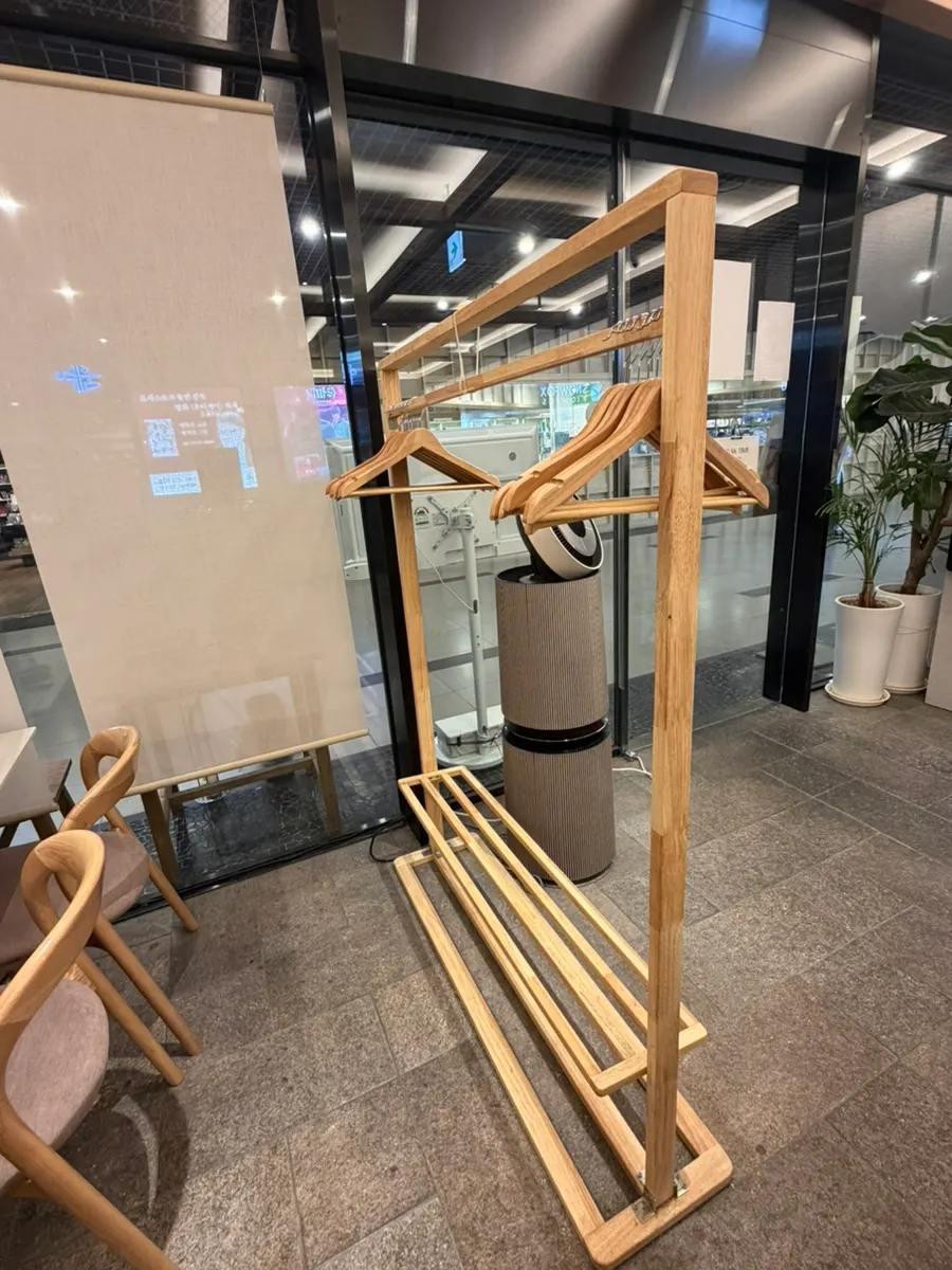 Coat rack near the counter