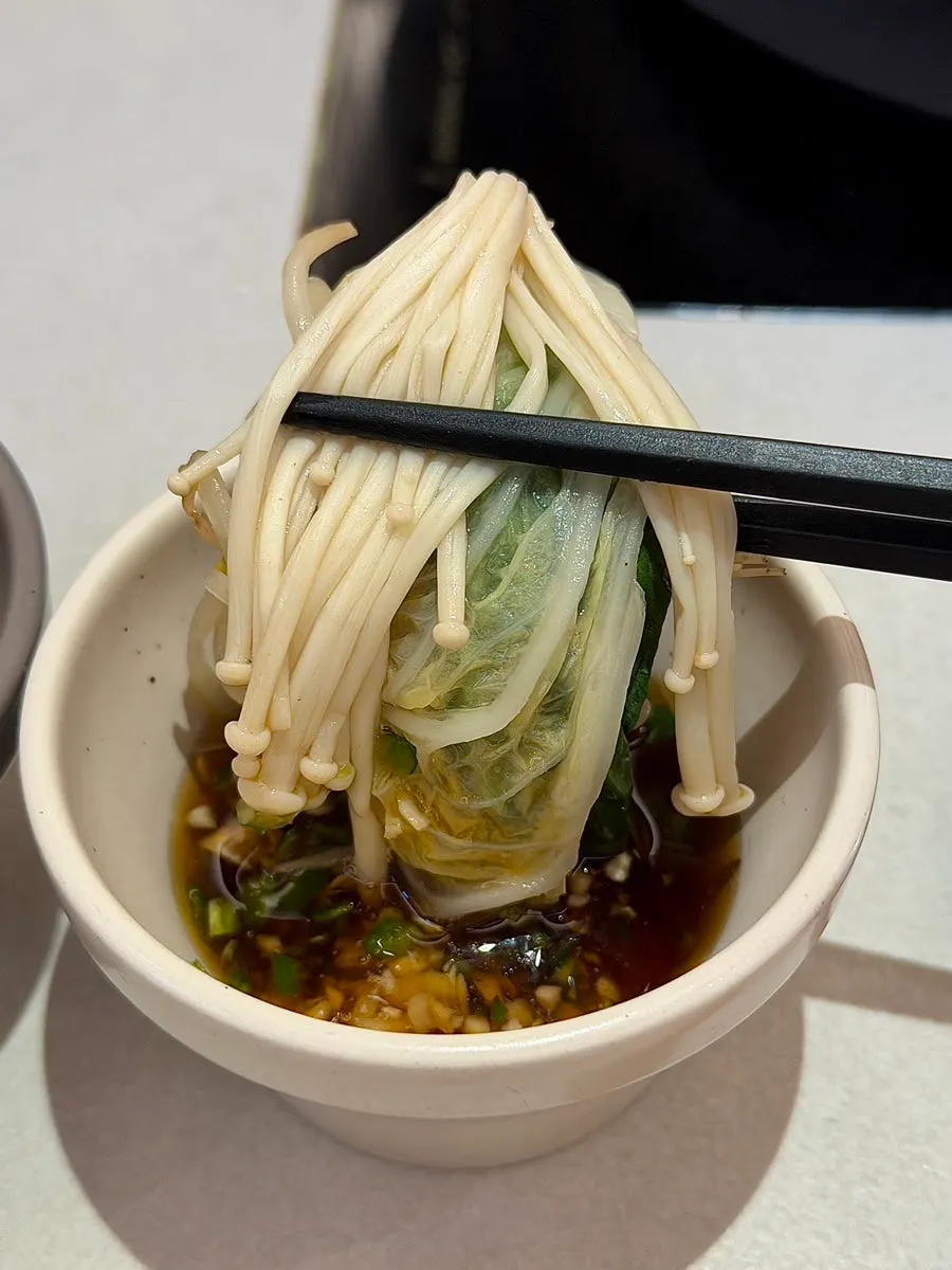 Plate with glass noodles and meat together