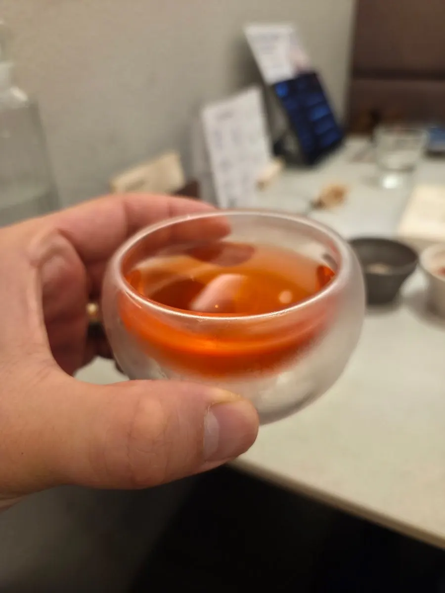 Omija tea served after the meal