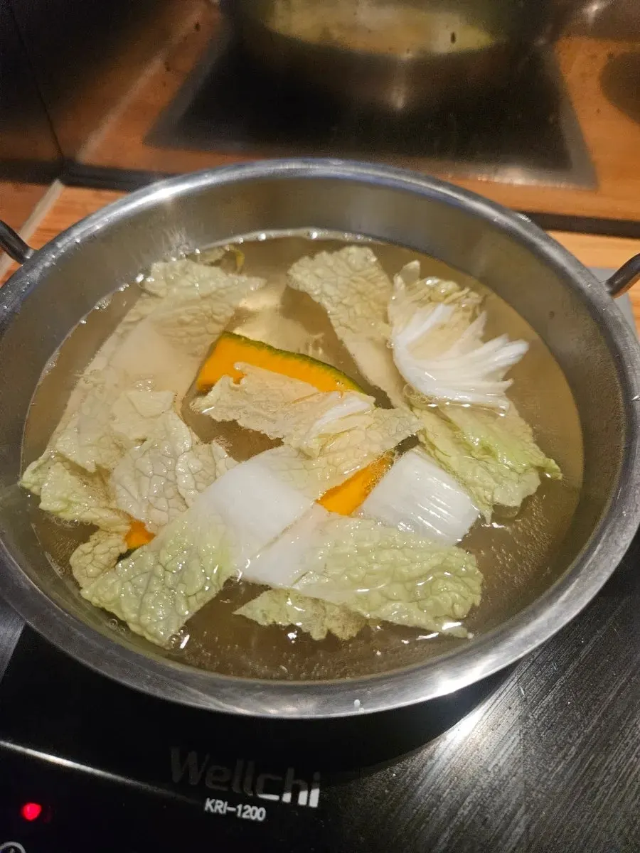 Meat and vegetables for shabu-shabu