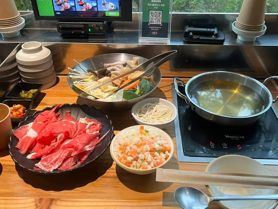 맑은탕 샤브 기본 구성 한 상