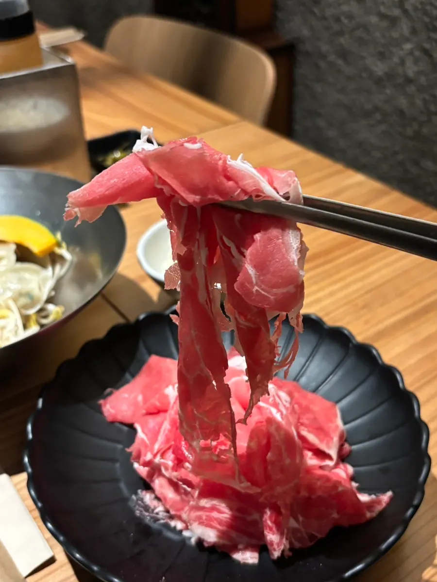 육수에 넣을 샤브샤브 재료