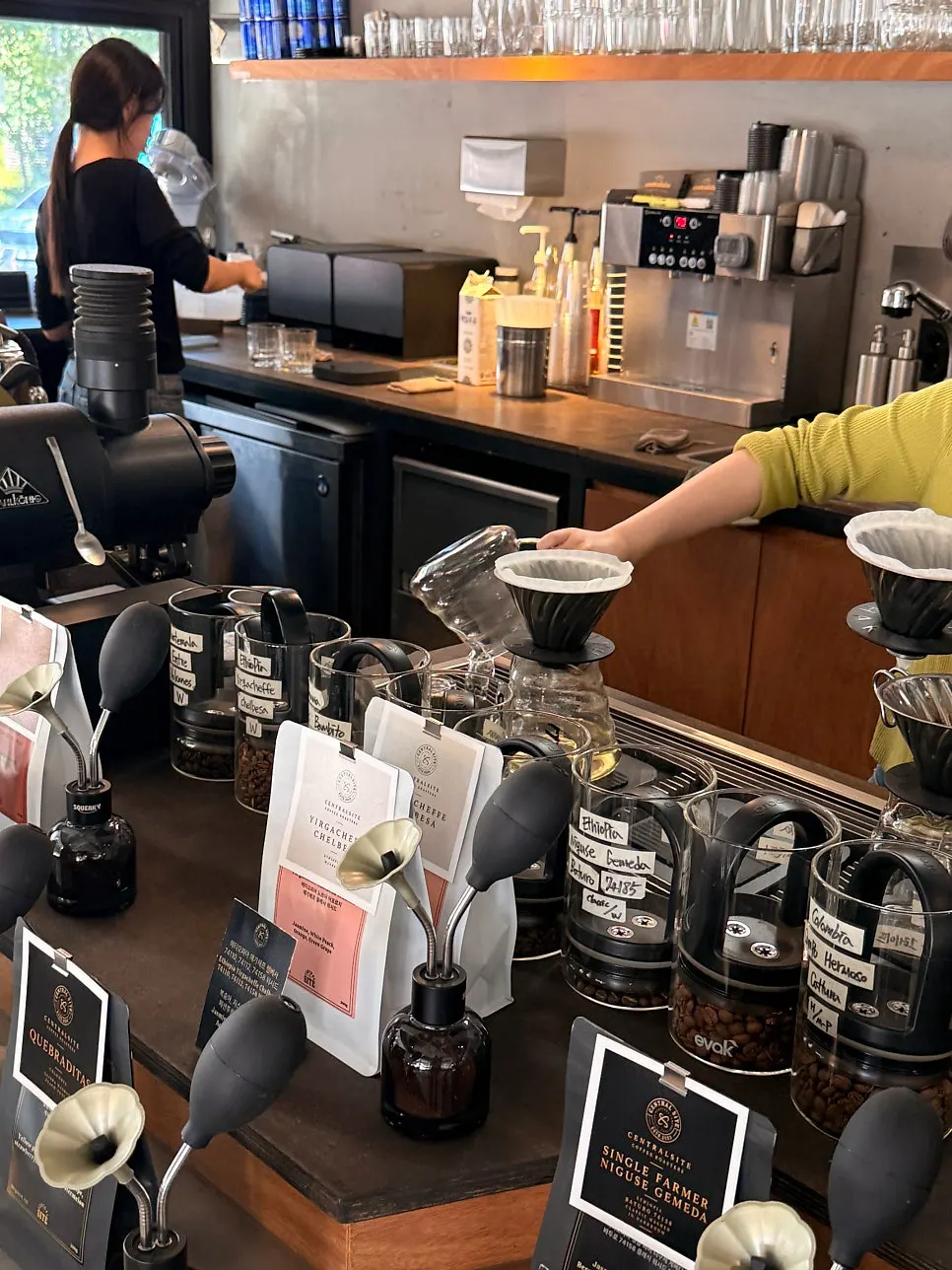 View of the bar while waiting for the hand drip