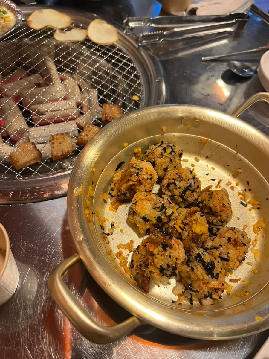 Spicy rice balls and steamed egg
