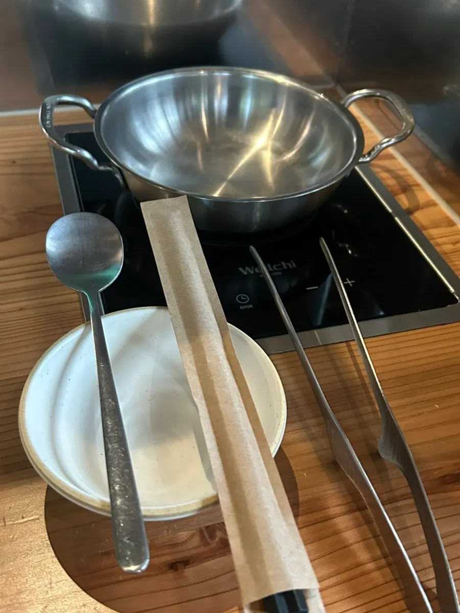 Shabu-shabu sauces on the table
