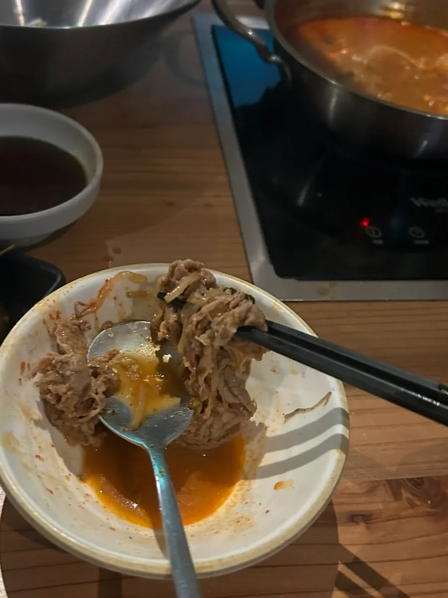 Mushroom dipped in ponzu sauce