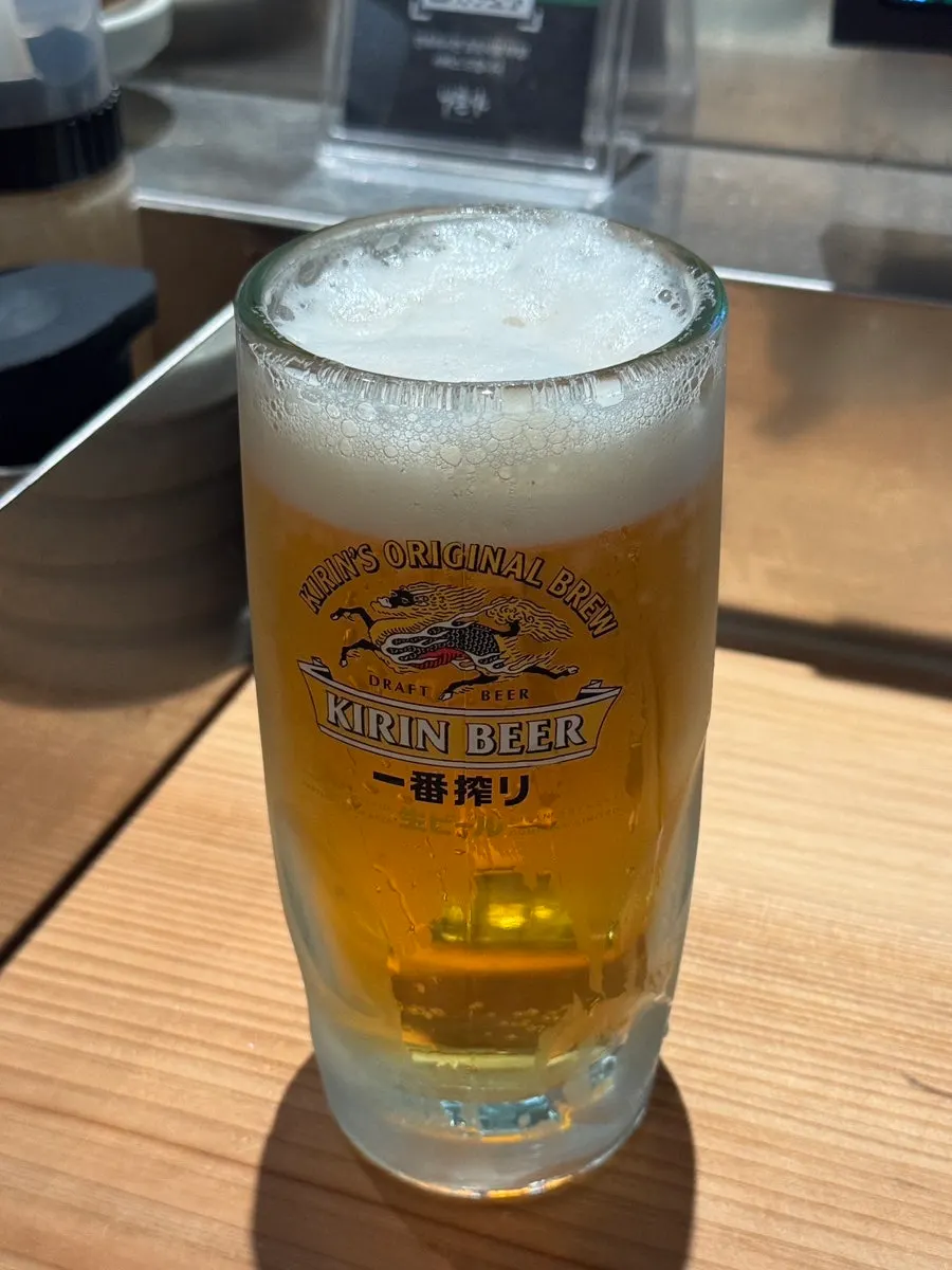 Kirin draft beer served first