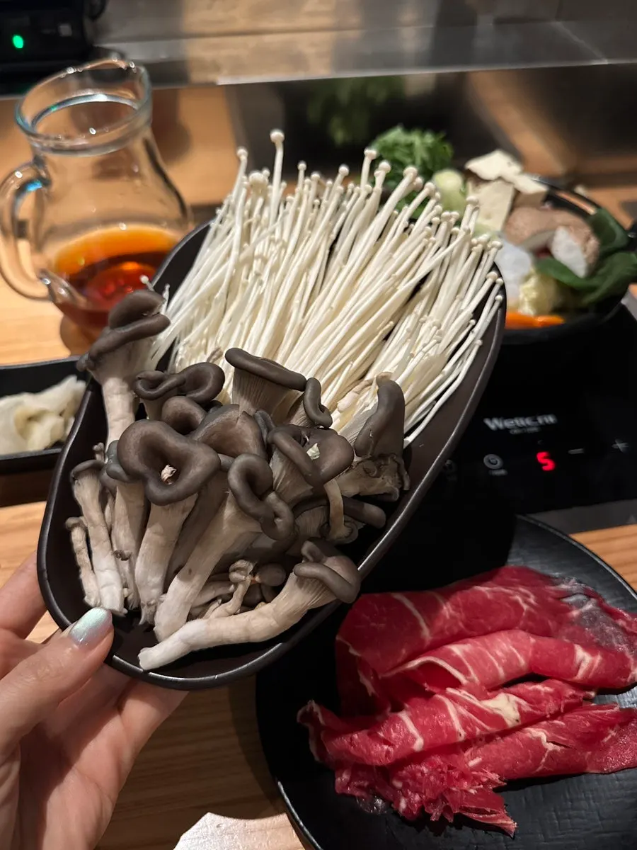 A plate of extra mushrooms ordered on top