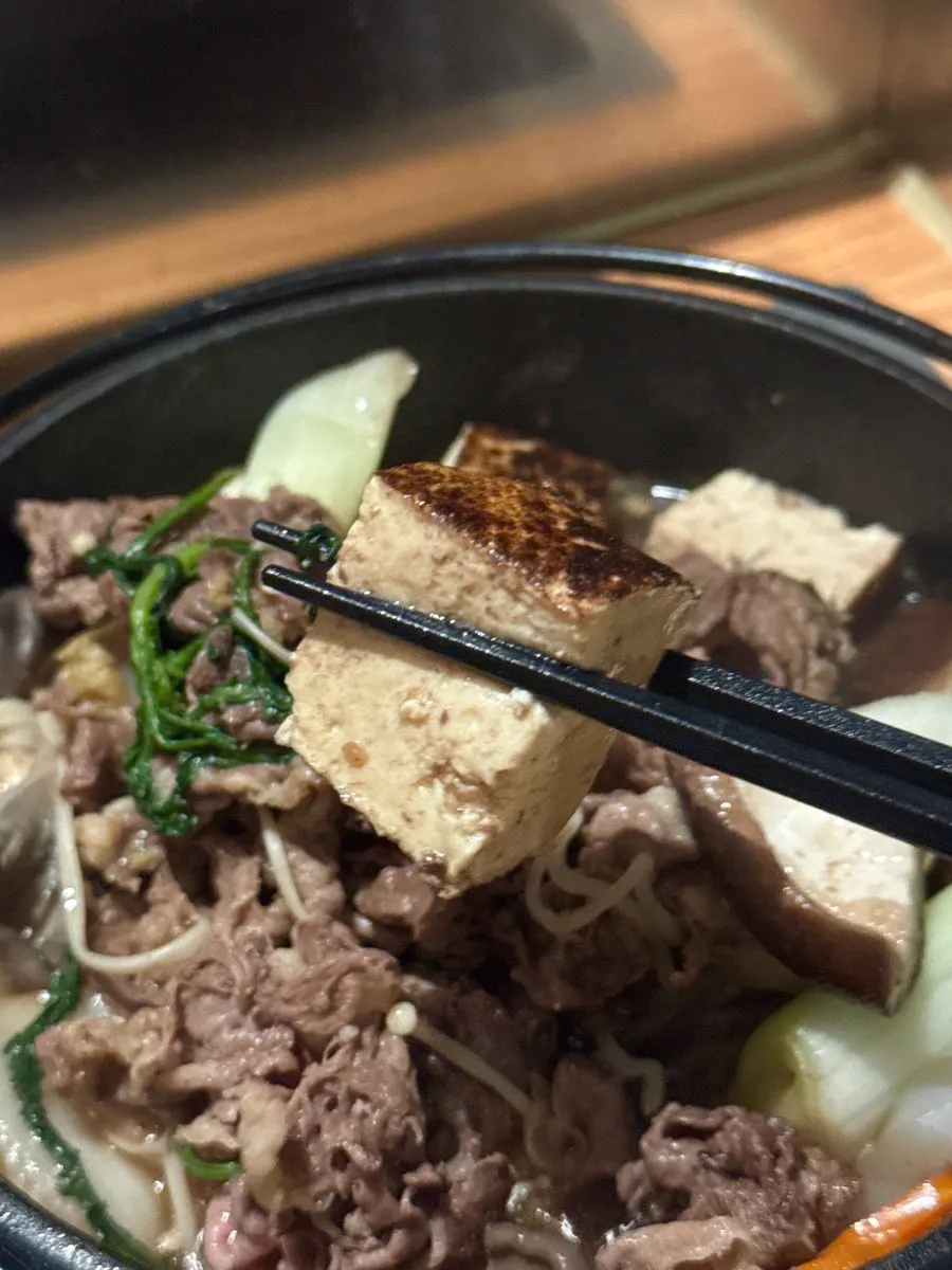 Generously cooked sukiyaki vegetables