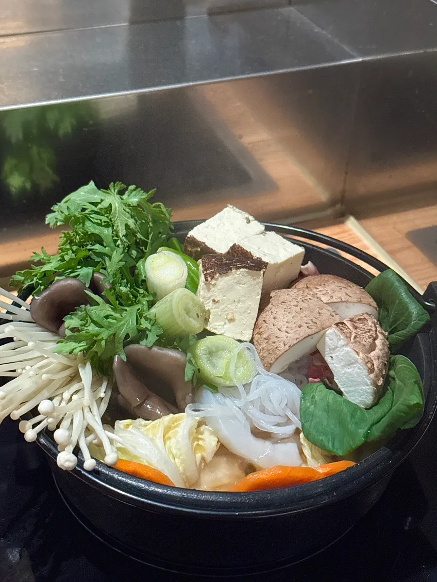 Full spread of Hon Special sukiyaki enjoyed with rice