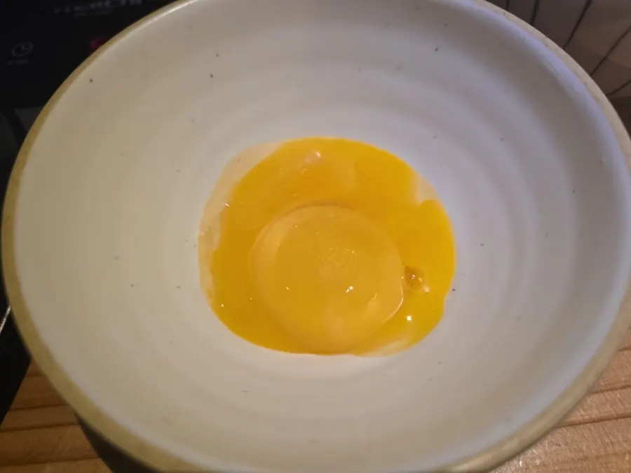 Egg served alongside the sukiyaki