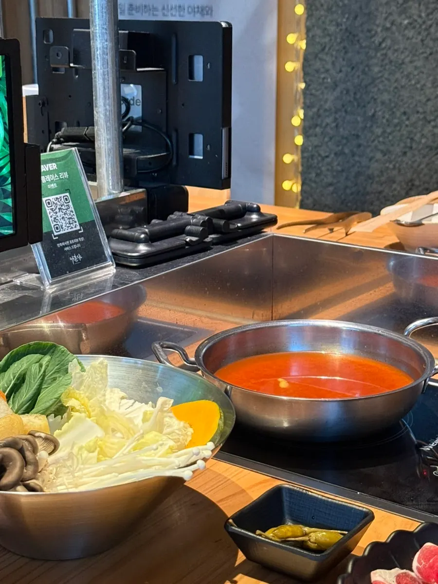 Shabu-shabu pot on an induction cooker