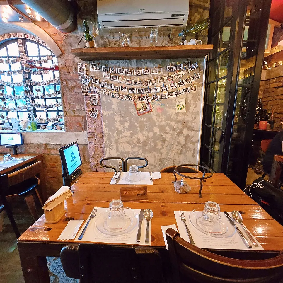 Cozy dining area under soft lighting