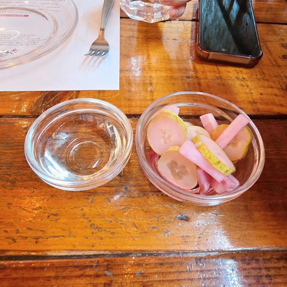 House-made radish and cucumber pickles