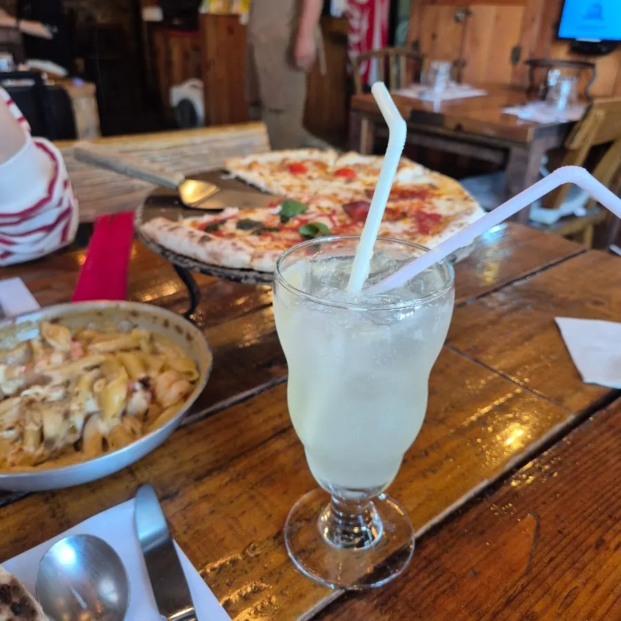 Lemonade served alongside the meal