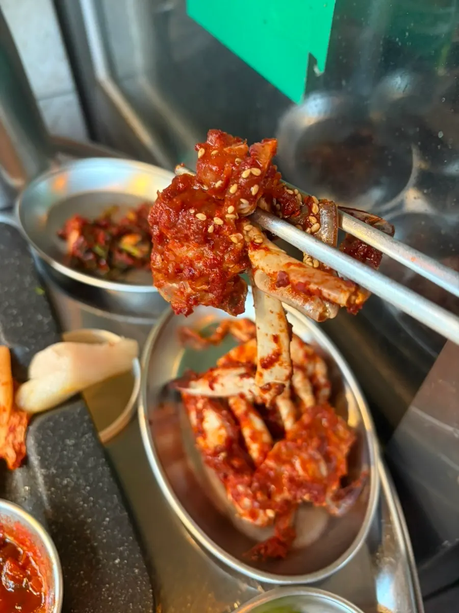 A plump piece of spicy crab
