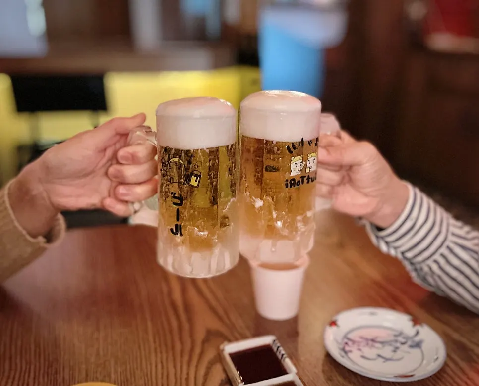 Draft beer in a frozen glass
