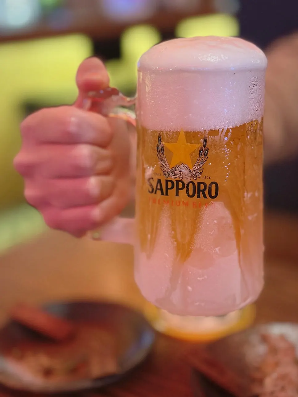 Malt-forward Sapporo draft beer